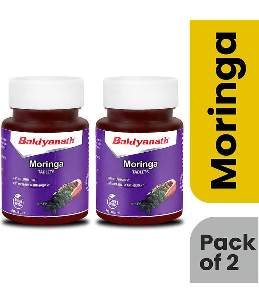 Baidyanath Moringa Tablets- 60 Tab|Helps maintain overall health,Relief in Cough & Cold|(Pack of 2)
