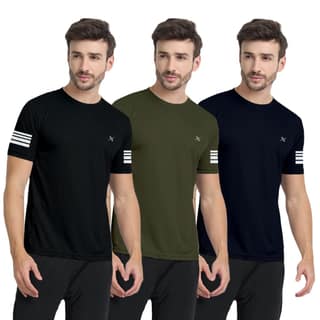 FTX Men Solid Round Neck Tshirt Pack Of 3