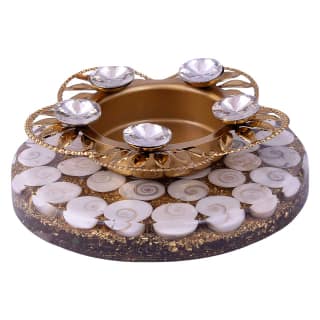 Tealight Holders with Natural Crystal Stone, Decorative,Votive Candle Holder, Tealight Candle Holder for Romantic Candle, Night, Dinner,Wedding,Bathroom, Diwali, Chirstmas(KI_097) by Krishna Impex
