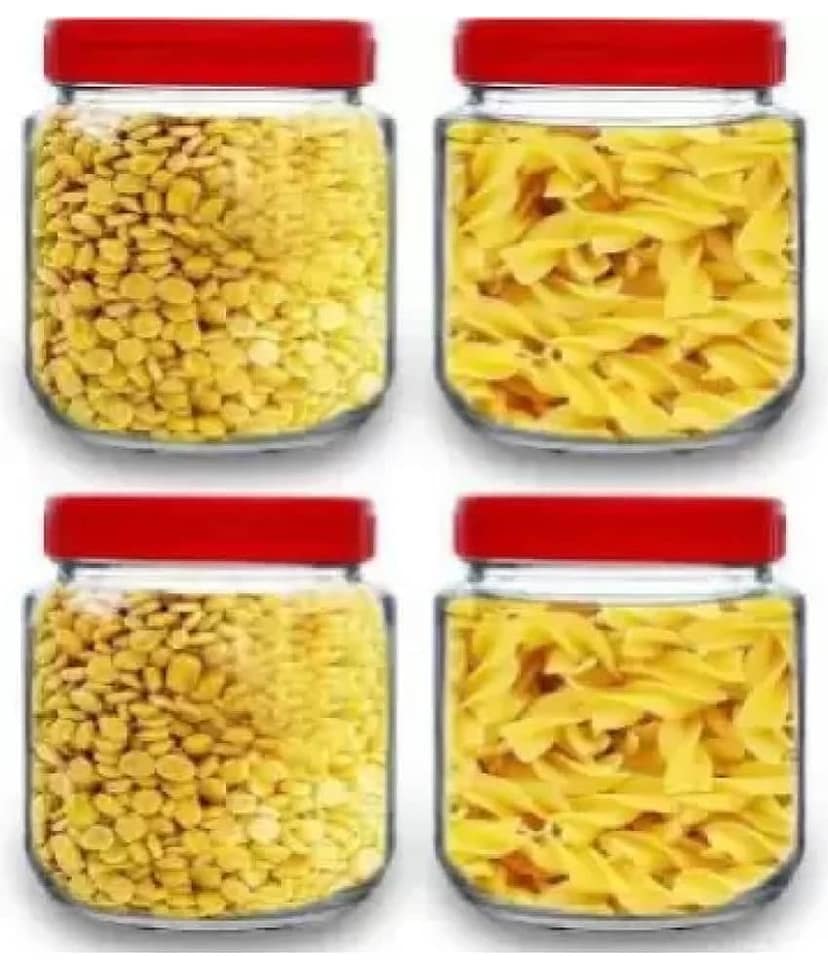 skwaion - Red Glass Cookie Container ( Set of 12 ) - 750 ml view 2