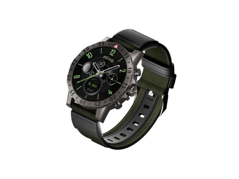 ACwO FwIT Biz AMOLED DISPLAY Smartwatch, AI Assistant Support, Functional Crown, 100+ Sports Mode, Bluetooth Calling, Health Monitoring - Army-Green