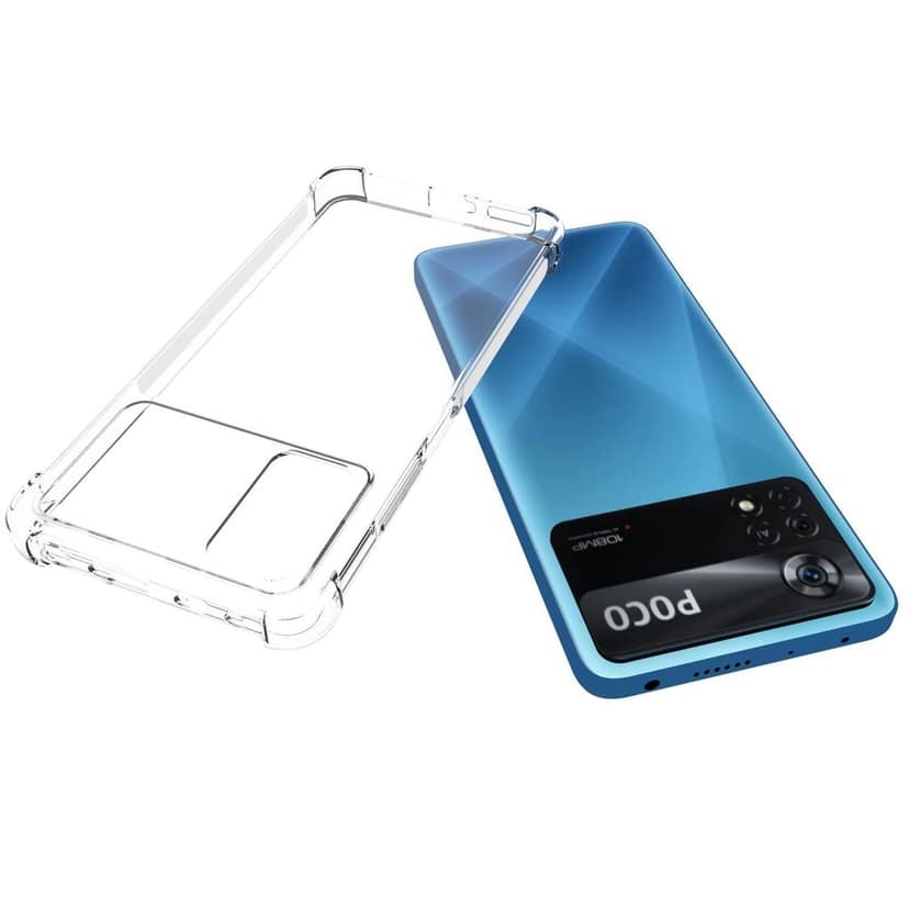 USTIYA for Xiaomi Poco X4 Pro 5G Case Clear TPU Four Corners Cover Transparent Soft funda view 3