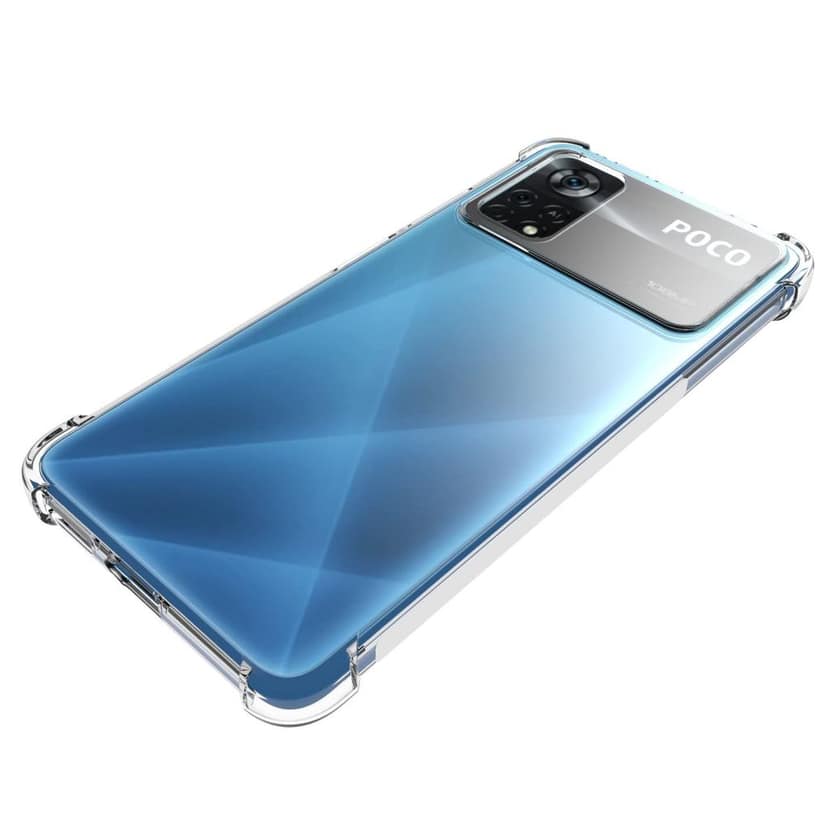 USTIYA for Xiaomi Poco X4 Pro 5G Case Clear TPU Four Corners Cover Transparent Soft funda view 5