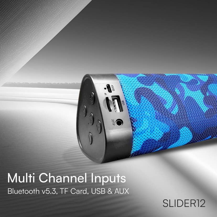 HAPIPOLA SLIDER12 BLUETOOTH SPEAKER Immersive Audio | Good Bass | Light Weight 6 hours Playback | Playback Controls True Wireless Stereo | AUX, USB, TF Card 5.0 Bluetooth | Upto 10m Range view 3
