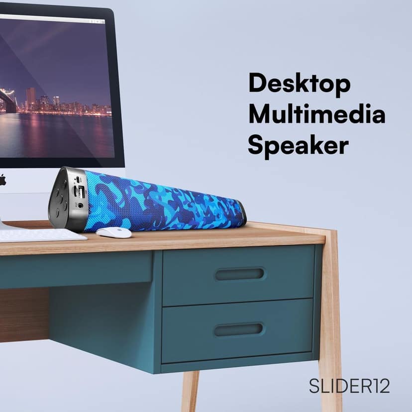 HAPIPOLA SLIDER12 BLUETOOTH SPEAKER Immersive Audio | Good Bass | Light Weight 6 hours Playback | Playback Controls True Wireless Stereo | AUX, USB, TF Card 5.0 Bluetooth | Upto 10m Range view 6