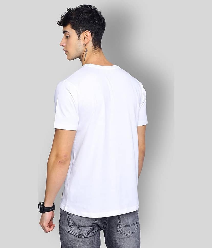 Paul Street Pack of 1 Cotton Blend Slim Fit Men's T-Shirt ( White ) view 4