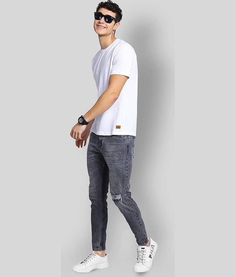 Paul Street Pack of 1 Cotton Blend Slim Fit Men's T-Shirt ( White ) view 5