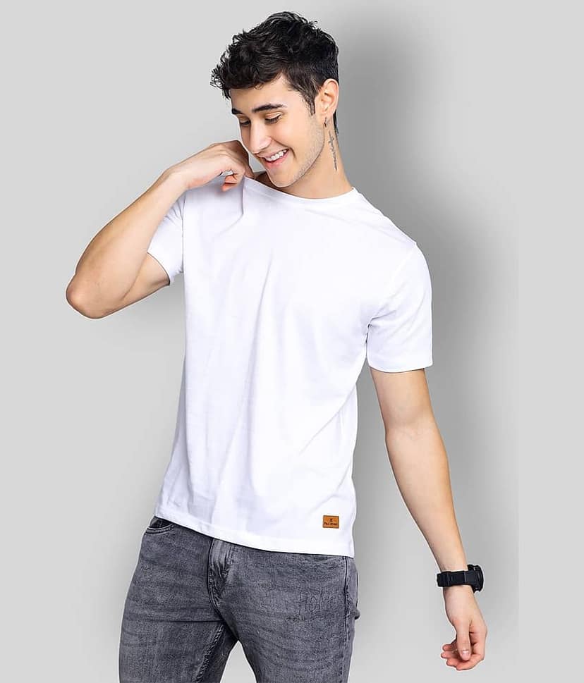 Paul Street Pack of 1 Cotton Blend Slim Fit Men's T-Shirt ( White ) view 6
