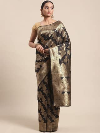 Women's Banarasi Art Silk Saree With Unstiched Blouse Piece