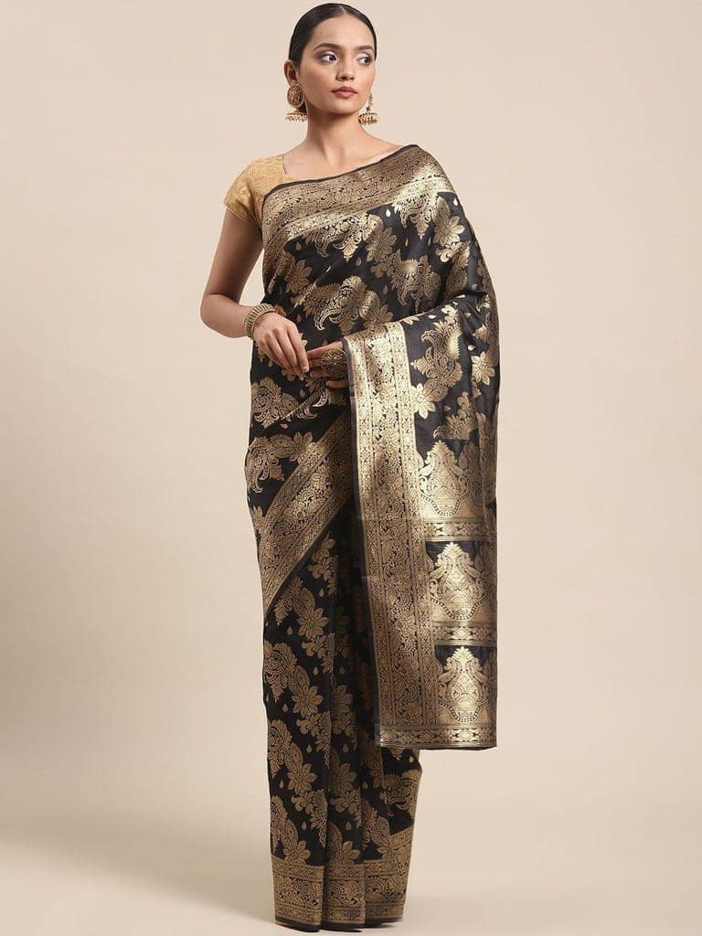 Women's Banarasi Art Silk Saree With Unstiched Blouse Piece
