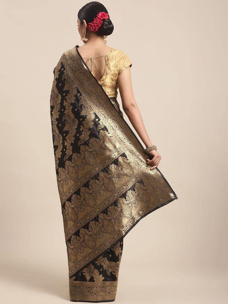 Women's Banarasi Art Silk Saree With Unstiched Blouse Piece view 2