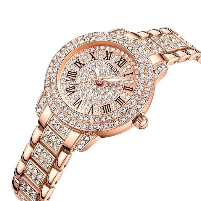 NIBOSI Women Wrist Watches Analog Rose Gold Dial Women's Watch for Girls view 2