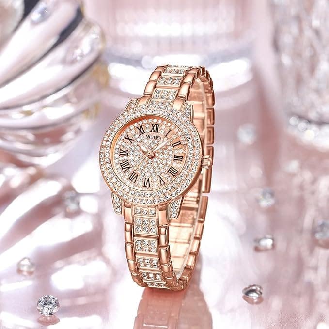 NIBOSI Women Wrist Watches Analog Rose Gold Dial Women's Watch for Girls view 5