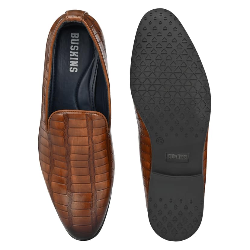 BUSKINS CASUAL SLIP-ON SHOES BA5135 TAN view 6