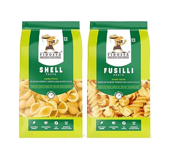 Finosta Fusilli Pasta And Shell Pasta, 500 gm Pack of 2