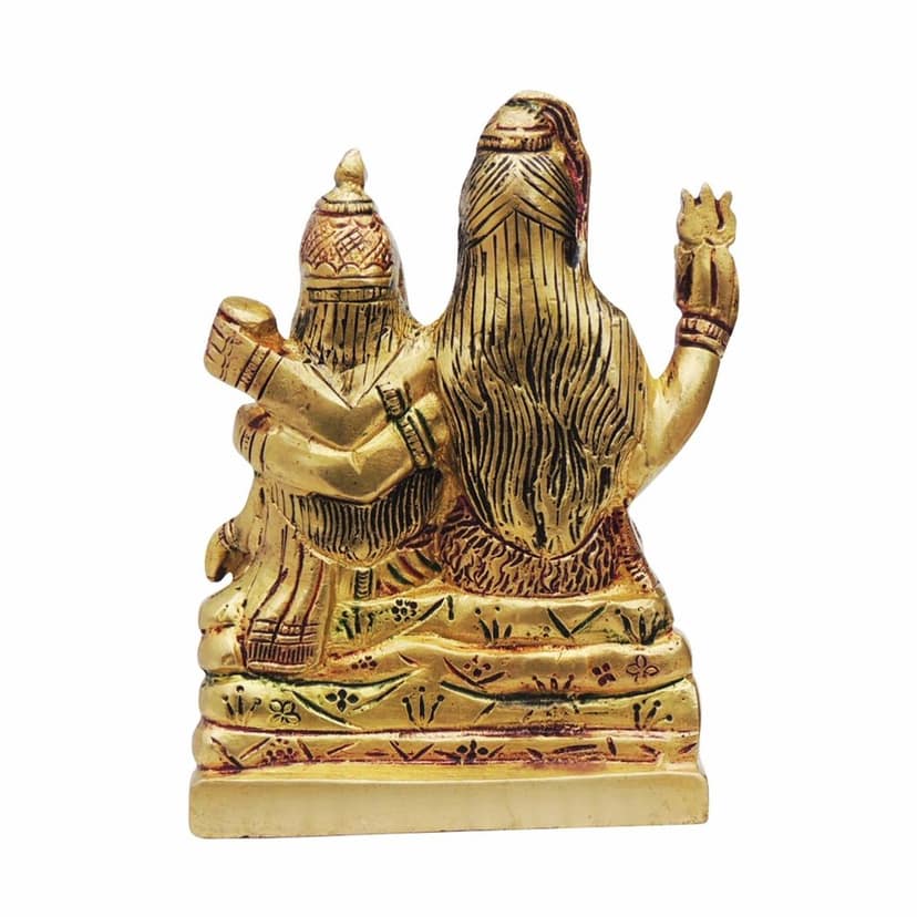 Brass Shiv Parivar Statue - Premium Brass Murti, Height : 5.2 Inch (BSMAS493 O) view 3
