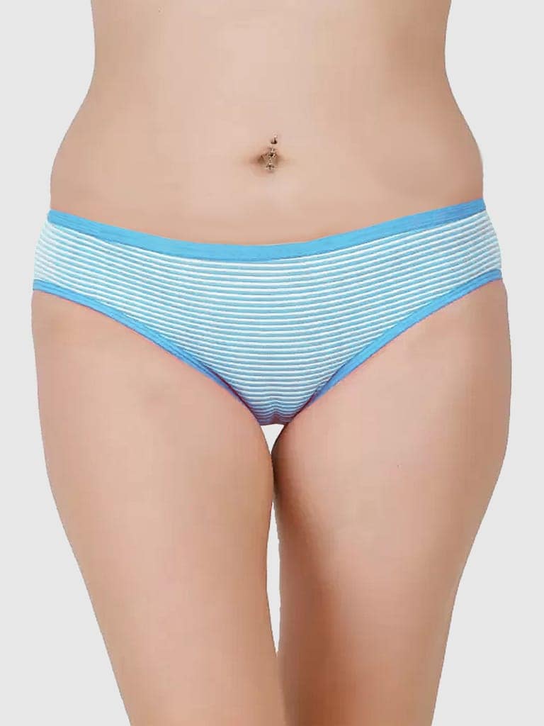 DOOZIE LOVEPLUS WOMEN'S BIKNI COTTON MULTICOLOR STRIPES PANTY PACK OF 6 view 3