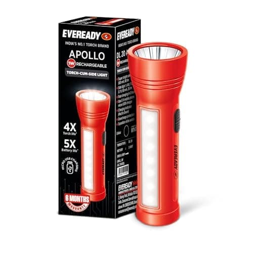 EVEREADY Apollo DL20, Rechargeable 1W Torch Cum 1.4W Emergency Sidelight view 2