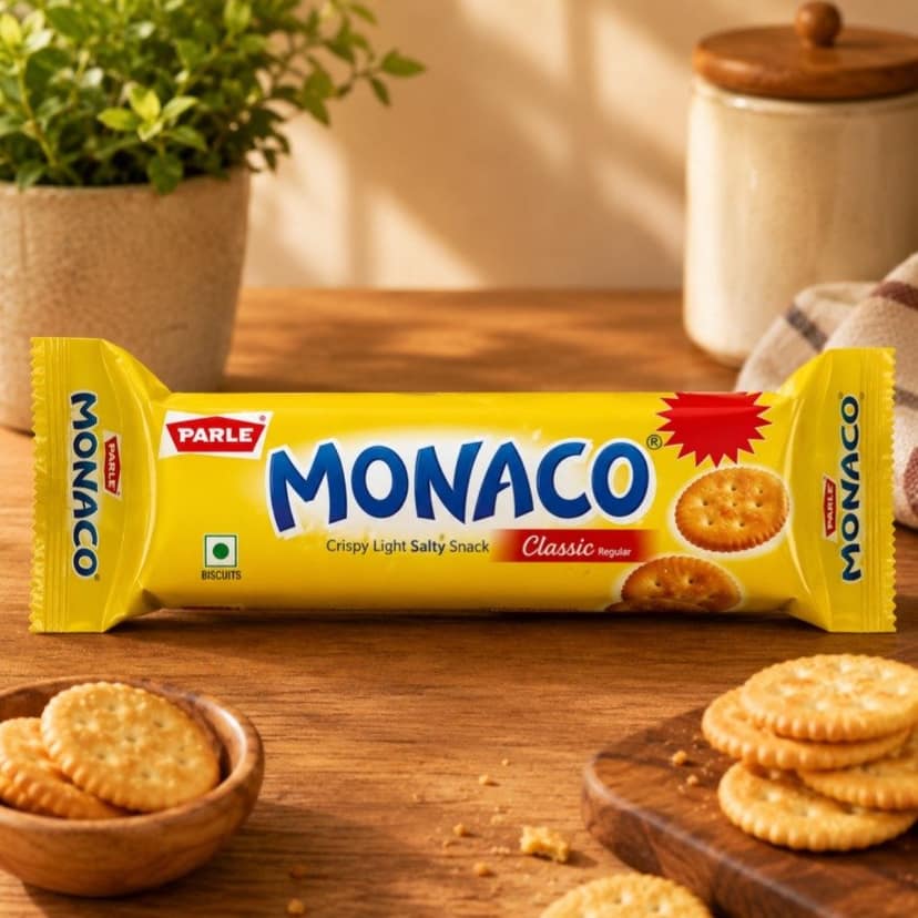 Monaco Biscuits Classic Regular Salted 52.2 gm pouch - Parle Monaco Biscuits Classic Regular Salted 52.2 gm pouch