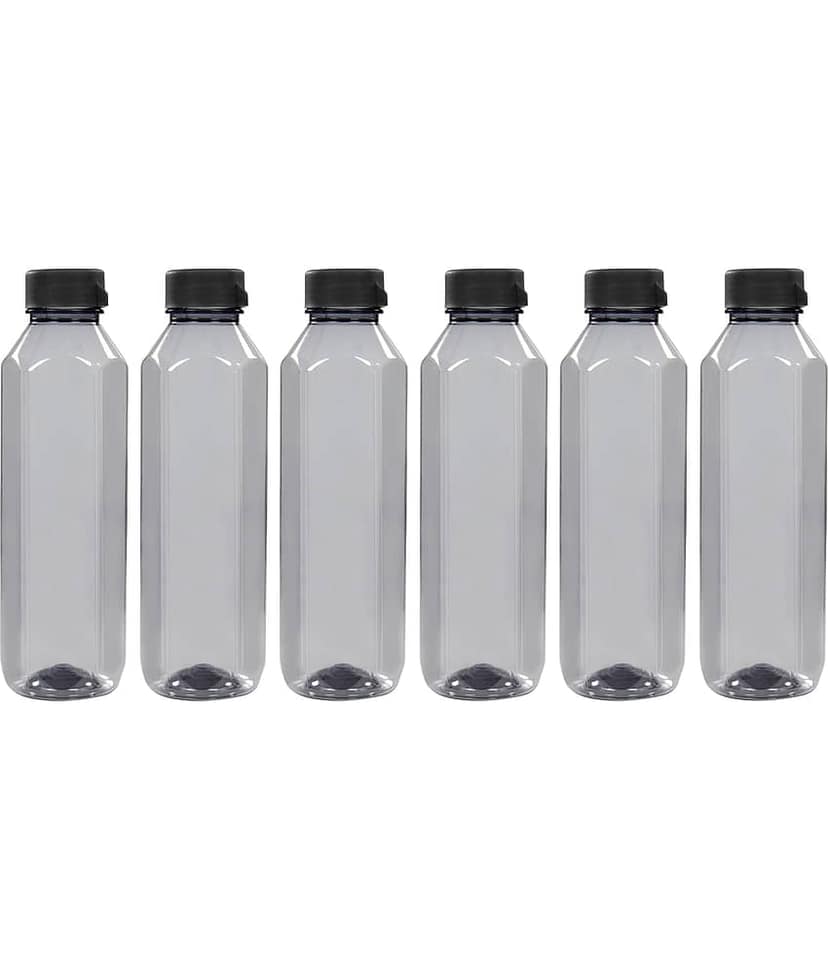 PearlPet Topaz-1000ML-GREEN-6PCS Green Plastic Water Bottle 1000 mL ( Set of 6 )