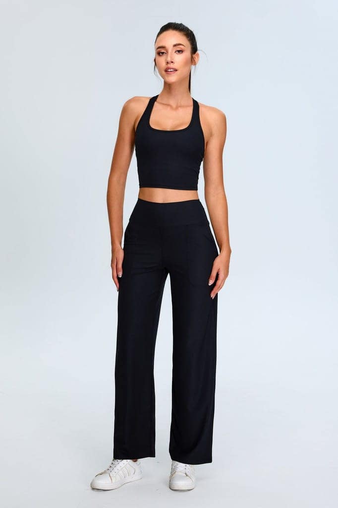 Lino Noir Halter Top