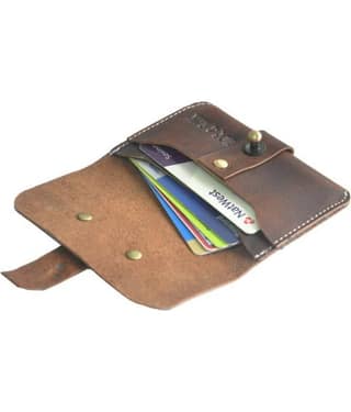 Hide&Sleek Black Genuine Leather Belt Loop Card ATM Holder