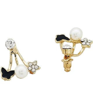 The Jewelbox Butterfly Gold Plated Ear Cuff Jacket Pair Stud Earring for Women