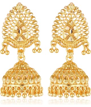 Vighnaharta South Screw back alloy Gold plated Jhumki, Jhumka, Jhumkas, Jhumki Earring for Women and Girls[VFJ1487ERG]