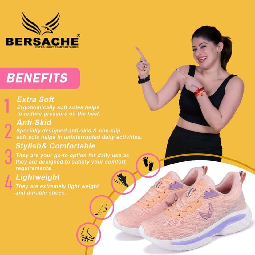 Bersache Premium Sports ,walking,Gym,cricket, Trending Running Shoes For Women's view 2