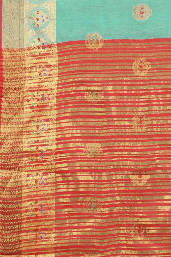 Women's Pure Cotton Woven Saree With Unstiched Blouse Piece view 6