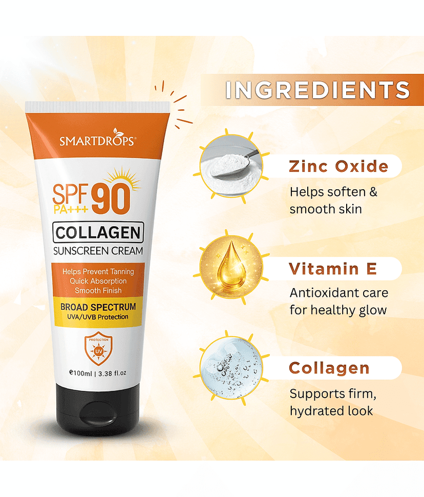 Smartdrops SPF 90 Sunscreen Cream For Dry Skin ( Pack of 1 ) view 2