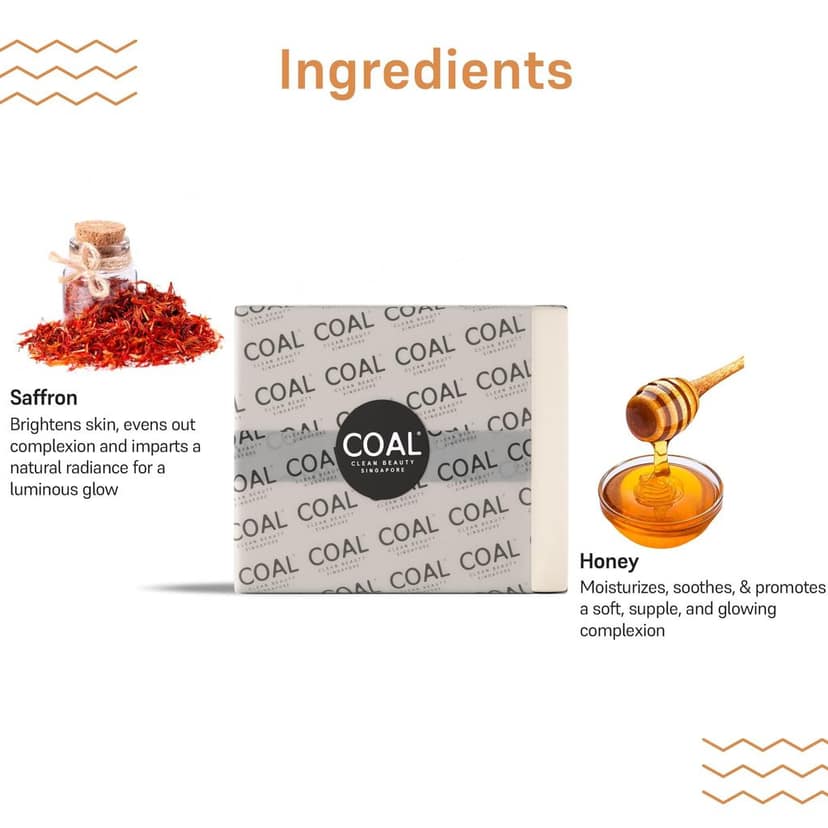 COAL Clean Beauty Honey & Saffron Soap | Anti-Bacterial & Moisturizes Skin | Men & Women | All Skin Types | 100g view 4