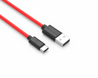 Twance T21R TPE - Type C to USB Charging & data transfer Cable, 1.25 M, Red