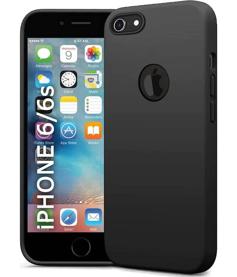 Spectacular Ace - Black Silicon Plain Cases Compatible For Apple iPhone 6S ( Pack of 1 )