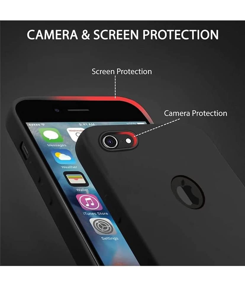 Spectacular Ace - Black Silicon Plain Cases Compatible For Apple iPhone 6S ( Pack of 1 ) view 2