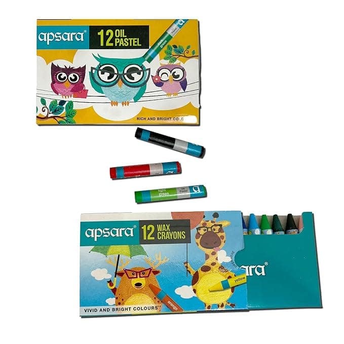Apsara My Bag Kit, All-in-one Kit for Children, Premium 8 Color Pencils, 12 Oil Pastels, Mechano Eraser, Drawing Book, Creative Tree House Craft, Non-dust Erasers, 12 Wax Crayons, Perfect Gifting view 6