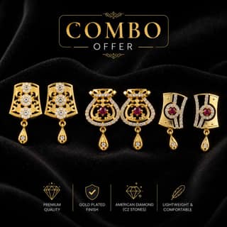 Micro gold plated Daily use AD stone Earrings