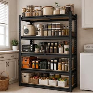 HOMIFLY 5-Tier Extra Large Metal Shelf Rack/72x36x12 InchAdjustable Boltless Storage Rack/ Display Rack