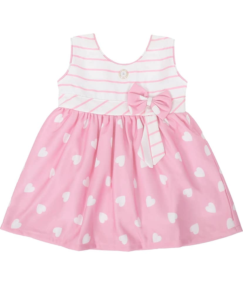 LITTLE PANDA Baby Girls Satin Frocks ( Pink )