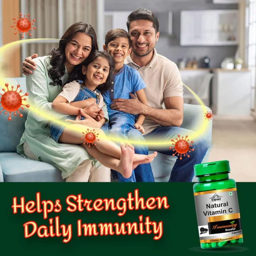 Cipzer Natural Vitamin-C (30 Capsules): Immunity, Glowing Skin, Anti-Aging & Antioxidant Powerhouse view 2