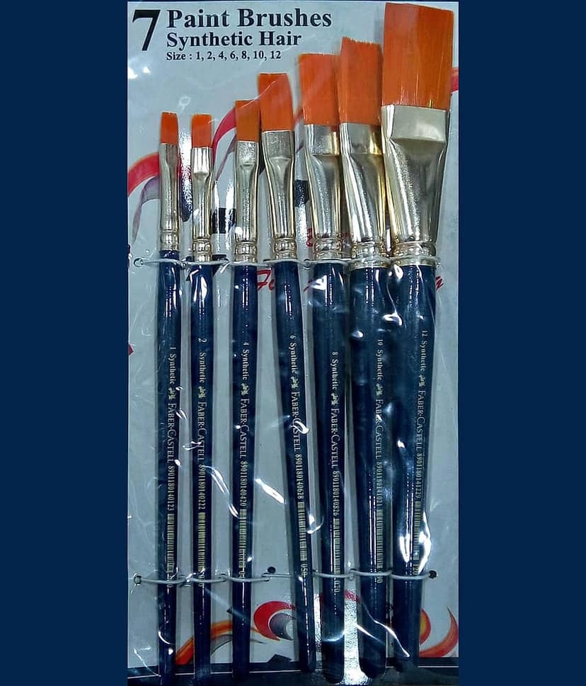 Faber-Castell Paint Brush Set - Flat, Pack of 7 (Navy Blue) view 2
