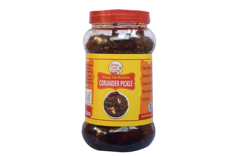 Telugu Inti Ruchulu Coriander Pickle view 5