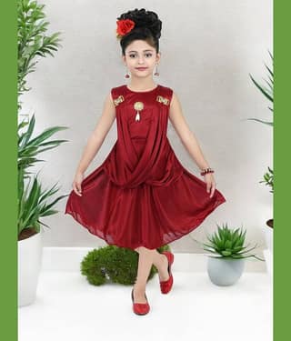 Mullick the designer Polyester Frock For Girls ( Pack of 1 , Pink )