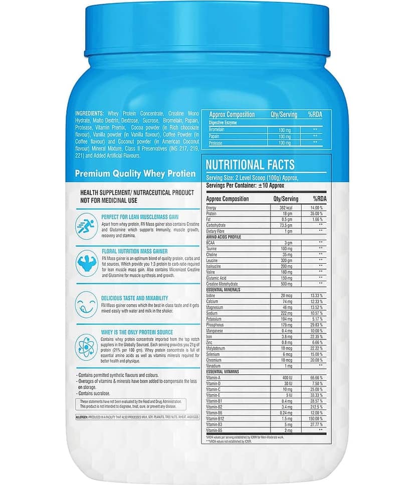 Floral Nutrition Rich Chocolate Mass Gainer ( Pack of 1 ) view 2