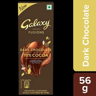 Galaxy Fusions Dark Chocolate Bar - Silky & Smooth, With 70% Cocoa, 56 G