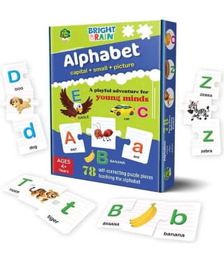 The Book Tree Capital and Small Letter Alphabet Puzzle - 78 Piece Jigsaw Puzzle for Preschoolers, Educational Toy for Learning ABCs and Letters, Gifts for Kids Ages 3 to 6