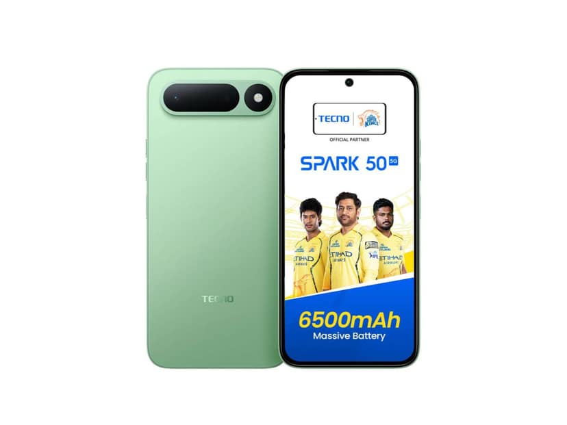 Tecno Spark 50 5G Smartphone, 4GB RAM, 128GB Storage - Mint Green