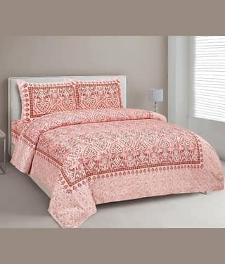 CLOTHORO Cotton 1 Double King Bedsheet with 2 Pillow Covers ( Maroon )