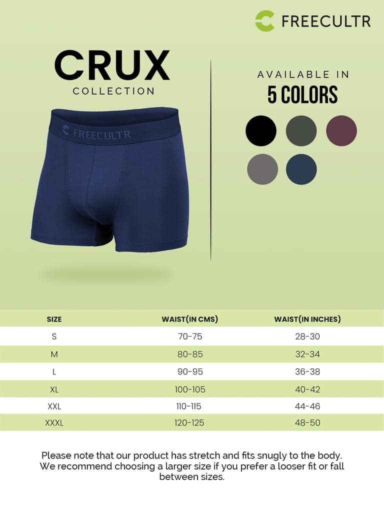 Freecultr Men's Underwear Anti Bacterial Micromodal Airsoft Trunk - Non Itch No Chaffing Sweat Proof - Pack of 1-Space Blue view 7