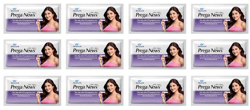 Prega News One Step Urine HCG Pregnancy Test Kit Device (Pack of 12) view 2